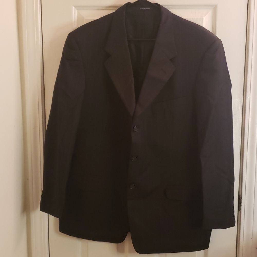 Yves Saint Laurent Black Blazer w/ Pinstripe 42R - Picture 2 of 7